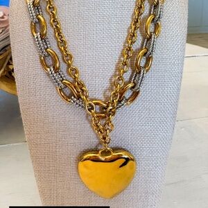 Gold Heart Pendant Necklace - Women Jewelry